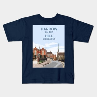 Harrow on the Hill Middlesex England. Travel poster Kids T-Shirt